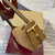 Gucci 860787 Gucci Half Horsebit Medium Shoulder Bag Brown GG suede