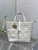 Dior M2836 Medium Dior Toujours Vertical Tote Bag White Macrocannage Calfskin