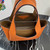Prada 1BG335 Small leather tote bag Orange Silver