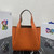Prada 1BG335 Small leather tote bag Orange Silver