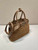 Prada 1BA434 Caramel Prada Buckle Medium Suede Handbag With Belt