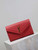 YSL 377828 Classic Cassandre chain wallet in grain de Poudre leather Red