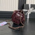 Chanel AS5220 Small Camera Case Bag Shiny Crumpled Lambskin & Gold-Tone Metal Dark Red
