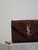 YSL 600195 Envelope Small In Quilted Dark Brown Suede Leather