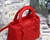 Dior M0565 Medium Lady Dior Cannage Calfskin Bag Red