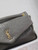 YSL 777399 Calypso large in grained lambskin Dark Green