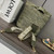Loewe Slit pochette bag in raffia and calfskin 32824W10 Green