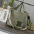 Loewe Slit pochette bag in raffia and calfskin 32824W10 Green
