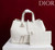 Dior M2820 Large Dior Toujours Bag White Flat Macrocannage Calfskin