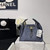 Chanel AS5293 Small Hobo Suede & Gold-Tone Metal Gray Blue