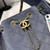 Chanel AS5293 Small Hobo Suede & Gold-Tone Metal Gray Blue