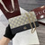 Gucci 497985 GG GG Marmont wallet on chain Beige and Navy blue leather