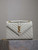 YSL 600185 Envelope Meduim In Quilted Grain De Poudre Embossed Leather White