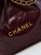 Chanel 22 AS3260 Small Handbag Shiny Calfskin Dark Red Gold