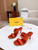 Fendi 8R8287 Baguette Slides Leather Orange