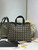 Dior M2820 Large Dior Toujours Bag Beige Black Tweed with Embroidered diamond
