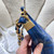 Chanel AS4922 Small Hobo Shiny Lambskin & Gold-Tone Metal Navy Blue