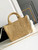 Celine 199162 Tote Classic Panier In Raffia And Calfskin Natural & White