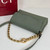 Gucci 857622 Medium Shoulder Bag Leather Green GG