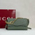 Gucci 857622 Medium Shoulder Bag Leather Green GG