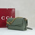 Gucci 857622 Medium Shoulder Bag Leather Green GG