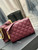 YSL 629246 Saint Laurent Becky Chain Shoulder Bag 25cm Leather Wine Red
