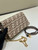 Fendi 8M0498 Wallet On Chain Baguette Gray denim-effect FF jacquard wallet