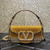 Valentino V3WCRYSTALSILVER Valentino Locò Foldover Top Small Shoulder Bag Yellow