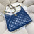 Chanel AS4923 Large Hobo Shiny Lambskin & Gold-Tone Metal Navy Blue
