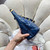 Chanel AS4923 Large Hobo Shiny Lambskin & Gold-Tone Metal Navy Blue