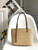 Loewe Small woven raffia basket bag 10112 Tan