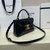 Celine 118113FRH TEEN Nino Bag in Triomphe Canvas Black Patent leather