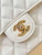 Chanel A01112 Flap Classic 11.12 Handbag Calfskin Gold Tone Metal White
