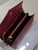 YSL 377828 Classic Cassandre chain wallet in Patent leather Wine Red