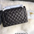 Chanel CF A01113 Jumbo Classic Flap Bag in Black Lambskin Silver