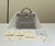 Fendi 8BN335ARBCF0E65 Peekaboo ISeeU Petite Dove grey leather and interlaced fibre bag 80169s