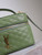 YSL 766731 GABY vanity bag in lambskin avocado Green