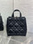 Dior M2836 Medium Dior Toujours Vertical Tote Bag Black Macrocannage Calfskin