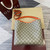 Gucci 815103 GG Emblem bucket bag Beige and Orange GG fabric