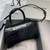 Balenciaga 593546 Hourglass Small Top Handle Crocodile Bag Black