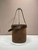 Prada 1BE085 Buckle Suede leather bucket bag with belt Dark Brown