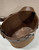 Prada 1BE085 Buckle Suede leather bucket bag with belt Dark Brown