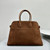 The Row THR116945 Suede Soft Margaux 17 Top Handle Bag T11008