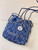 CHANEL AS3980 22 Mini Handbag Washed Denim Blue & Silver-Tone Metal