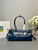 Prada 1BA426 Medium leather handbag Denim