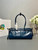 Prada 1BA426 Medium leather handbag Denim