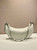 Prada 1BC255 Prada Demi-lune large leather shoulder bag White