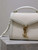 YSL 623930 Cassandra Mini Top Handle In Box Saint Laurent linen with White Leather