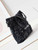 Chanel 22 AS3260 Small Handbag 24A Black Denim embroidered & Silver-Tone Metal