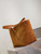 YSL 817602AAEB31000 Y Tote in suede leather DARK CARAMEL